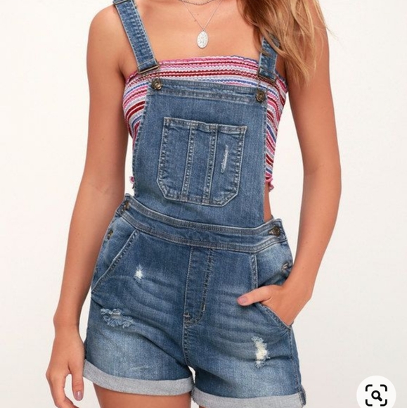 HOST PICK💖 Garage Med Washed Distressed Overalls Denim - Picture 1 of 6